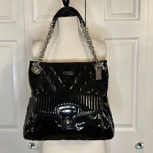 Coach patent leather tote bag